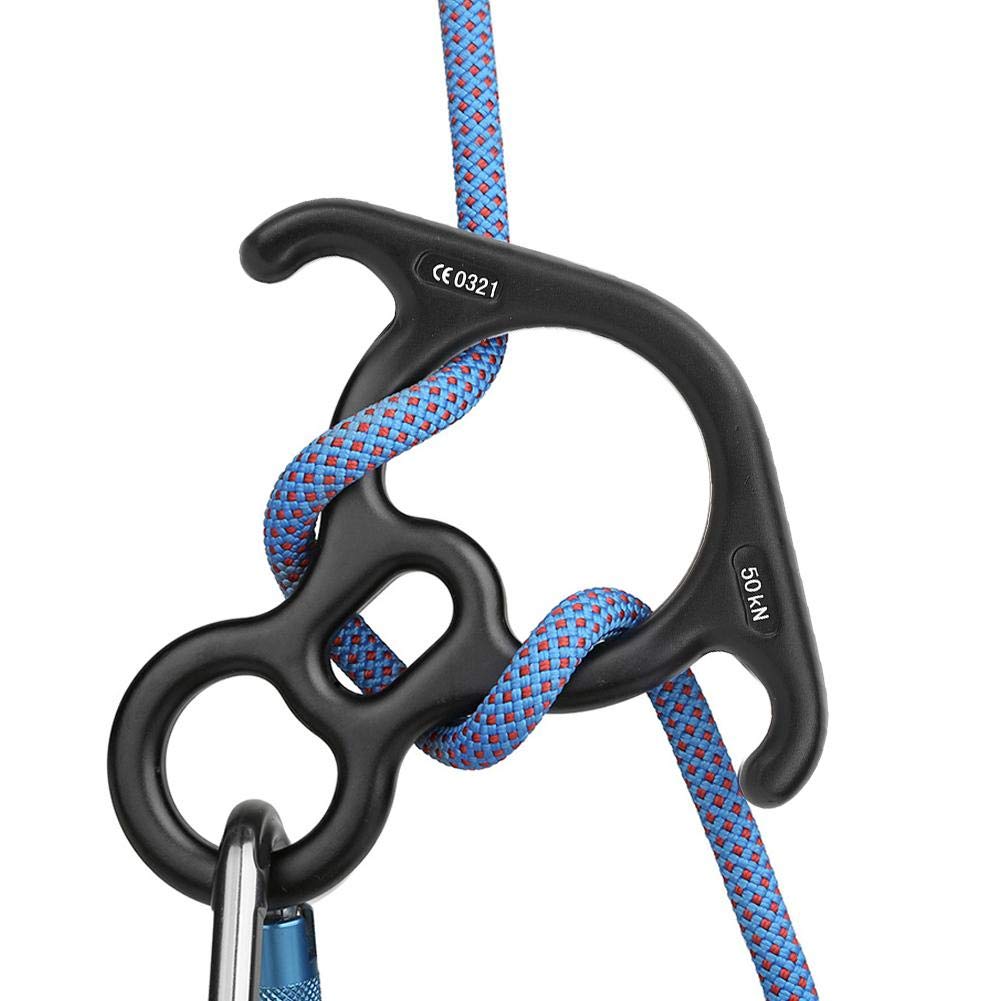 MAGT Abseilachter, 50KN Hochfester Ochsenhorn Abseilgerät Klettern 8 Descender Kletterausrüstung Sicherungsgerät für Klettern Bergsteigen