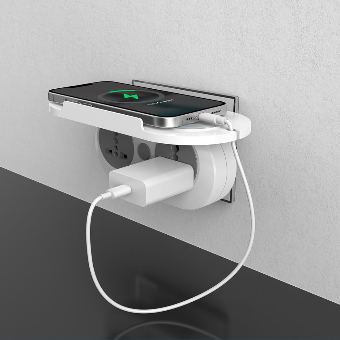 Goldmedal Wall-E- Travel Adaptor with Mobile Stand (Pack of 1) - White