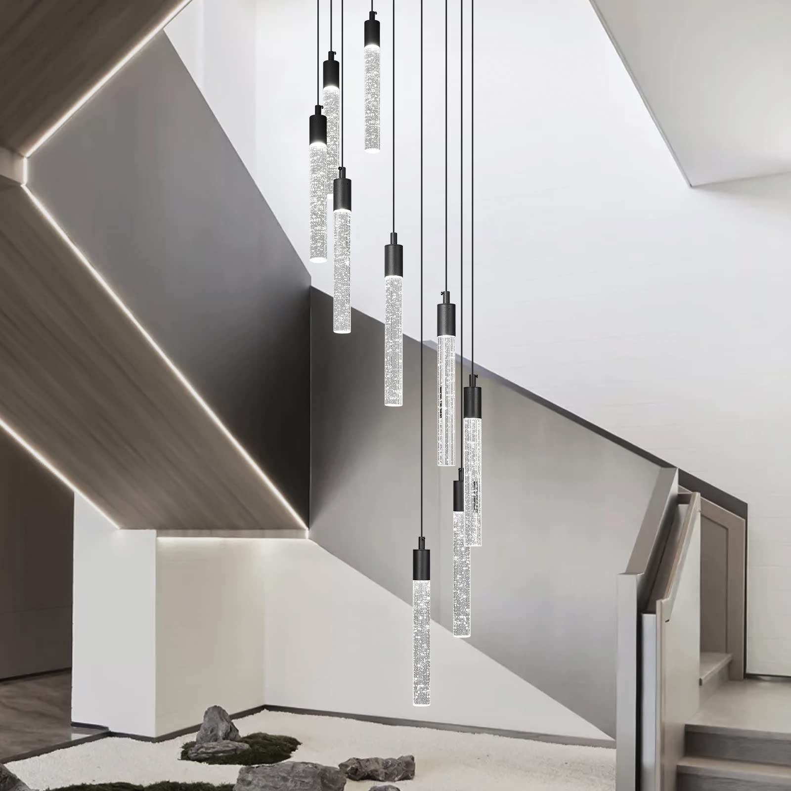 zhllmq 9-Light Modern Black Crystal Chandelier main product image