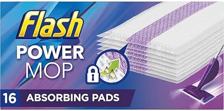 Flash Power Mop Refills with 16 Pads Floor Cleaning Absorbing Lock Home Surface Pad Multi-Surface