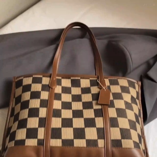 Bolso Tote Cuadriculado para Mujer Vintage miniatura 7