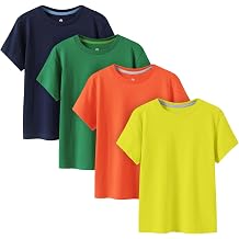 LAPASA Kids T-Shirts Short Sleeve 4 Pack 100% Cotton Plain Top Tees Boy & Girl Unisex Toddler Children Tie Dye Summer K01