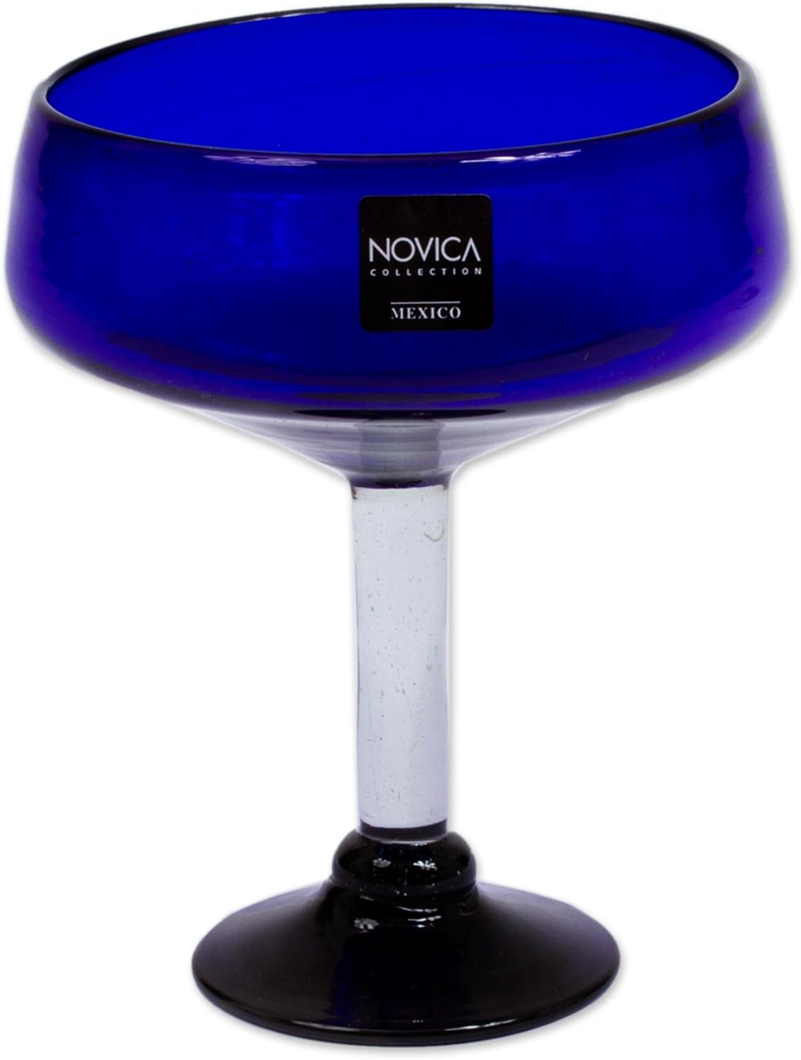 NOVICA ' Frozen ' Margarita Glasses Set of 6, 6"Tall, Blue