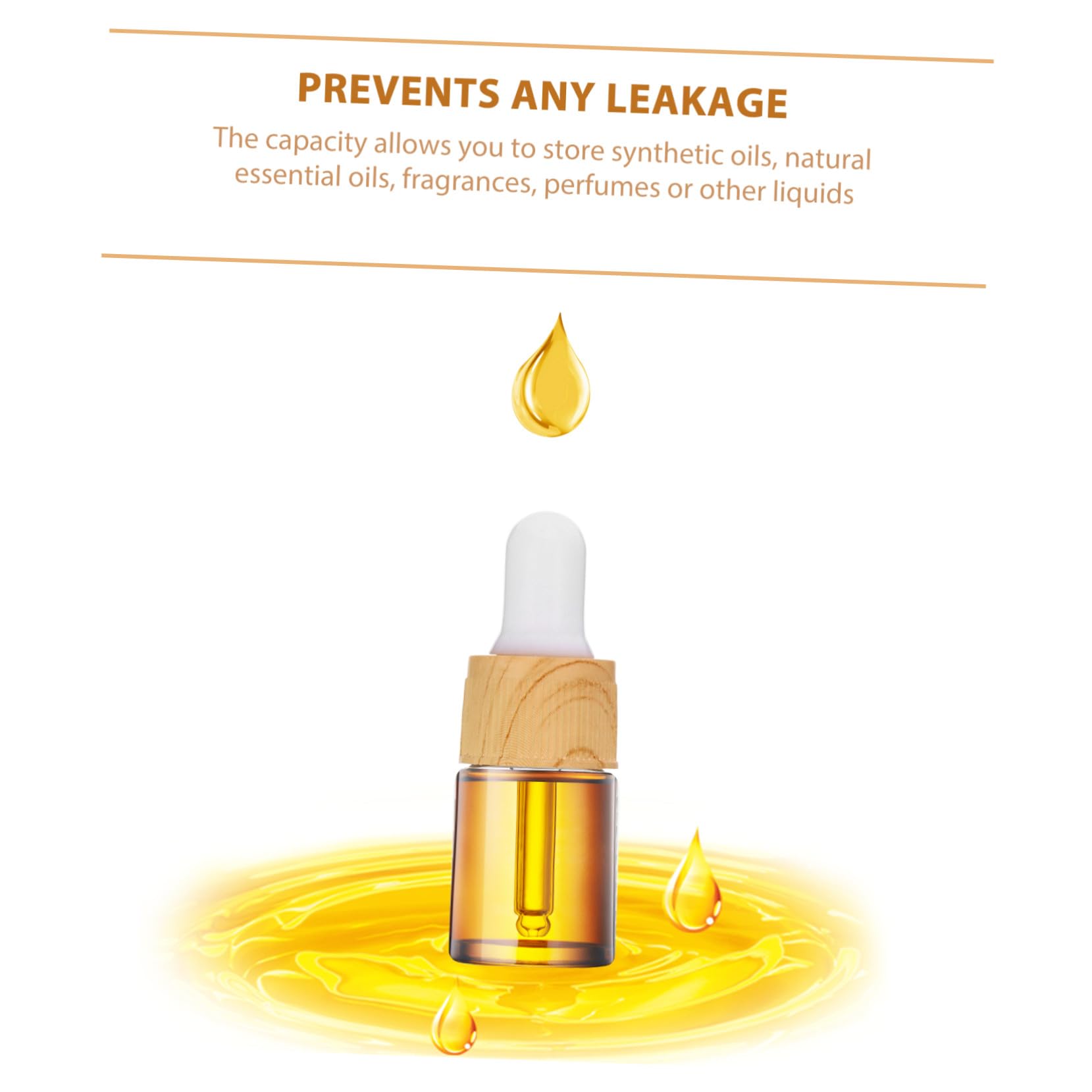Healeved Stk Glastropfer mit Holzmaserung Flüssigkeitsspender Mini-Sprühflasche refillable perfume bottle glasflasche mit pipette Sprühflaschen für Haare Sprühflaschen zum Beschlagen
