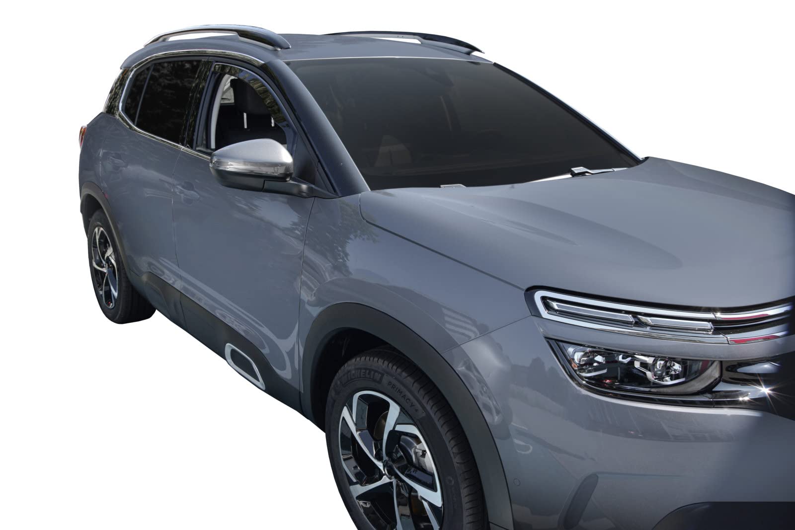 J&J AUTOMOTIVE Heko Déflecteurs d'air et de Vent pour Citroen C5 Aircross 2019-2025, Lot de 2pcs, Teintés, Avant et Arrière, Aérodynamique