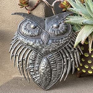   New-Owl-Metal-Wall-Art-Handmade-in-Haiti-Indoor-Outdoor-Garden-Decorations-Upcycled-Wall-Hanging-Artwork-Haitian-Decor-11-x-1075-Inches