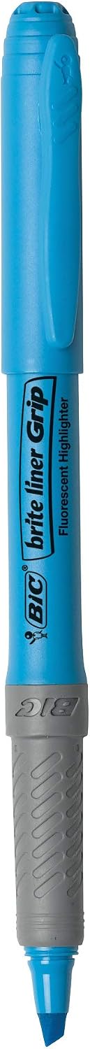 BIC Brite Liner Grip Highlighter, Chisel Tip, Assorted Colors, 5-Count