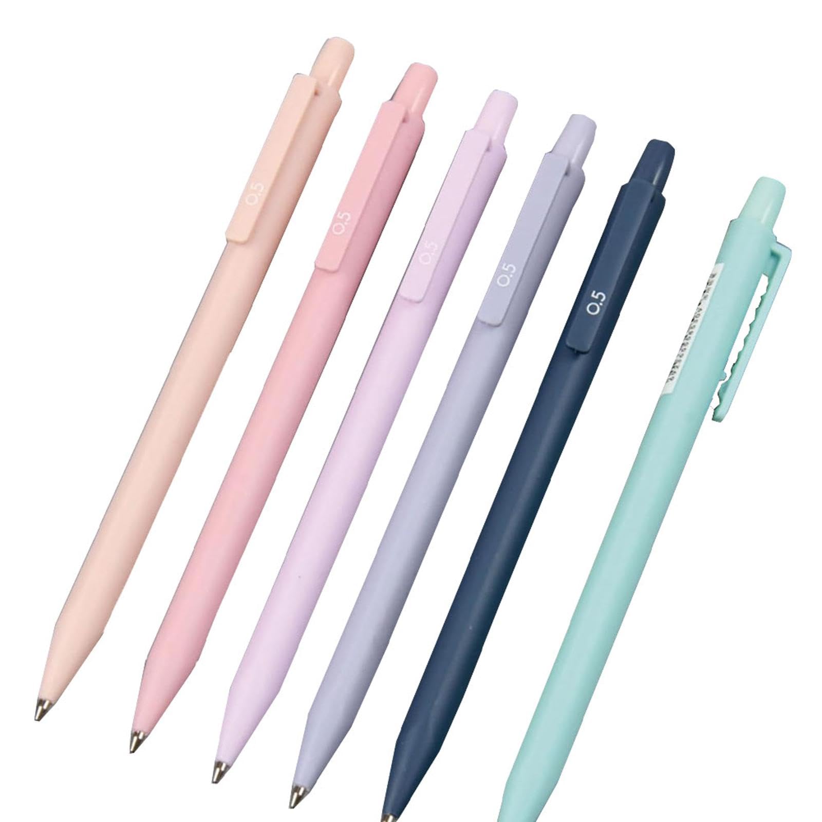 SEIWEI 6Pcs Pastel Pencils Set Triangle Bar Mechanical Pencils Retractable Activity Pencil for Artist Students, Teachers(0.5mm)