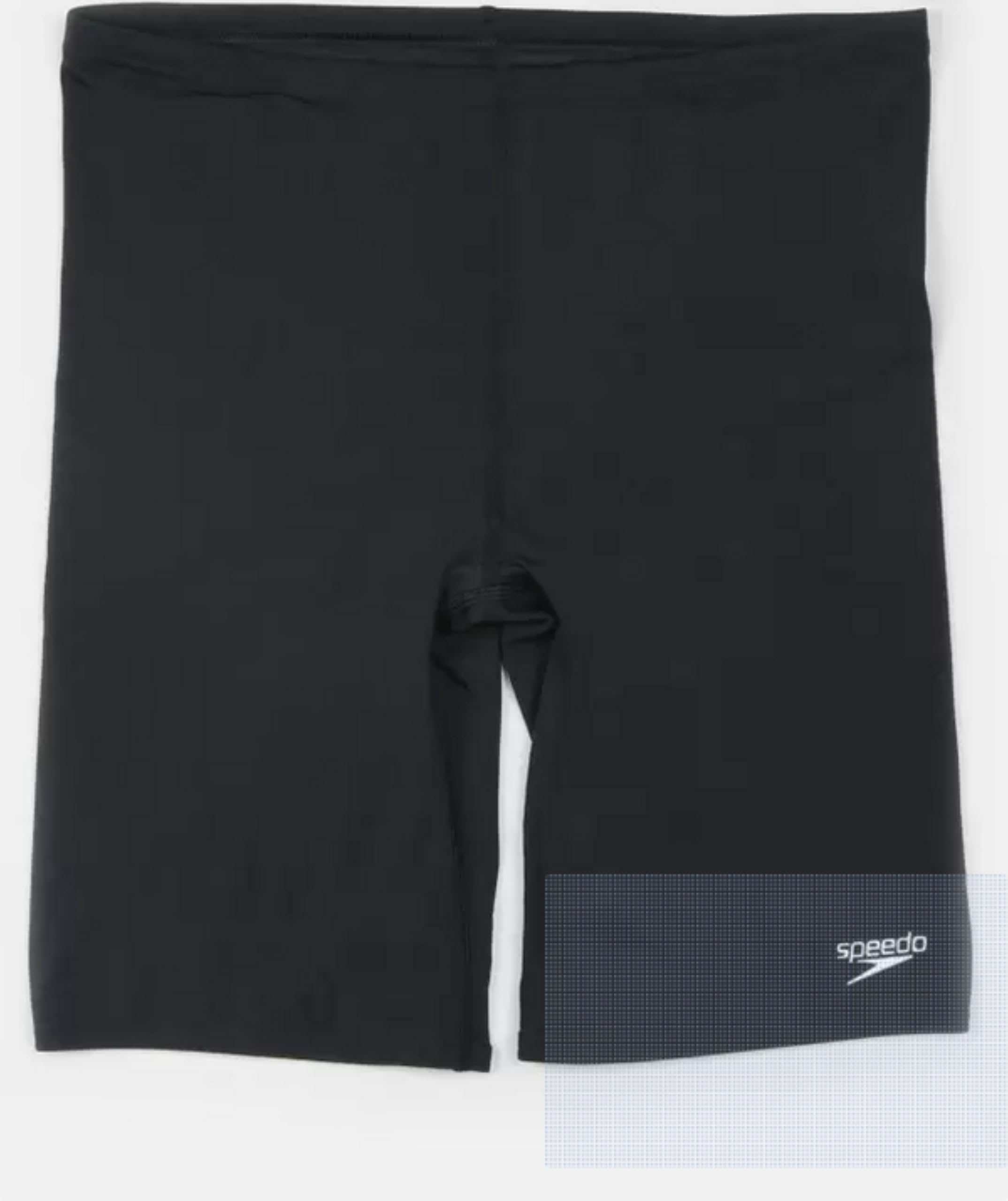 Speedo Men's Endurance+ V Cut Mid Jammer Swimming Trunks| Chlorine Resistance | Comfort Fit | Swim Training | Fitness, Black, 32