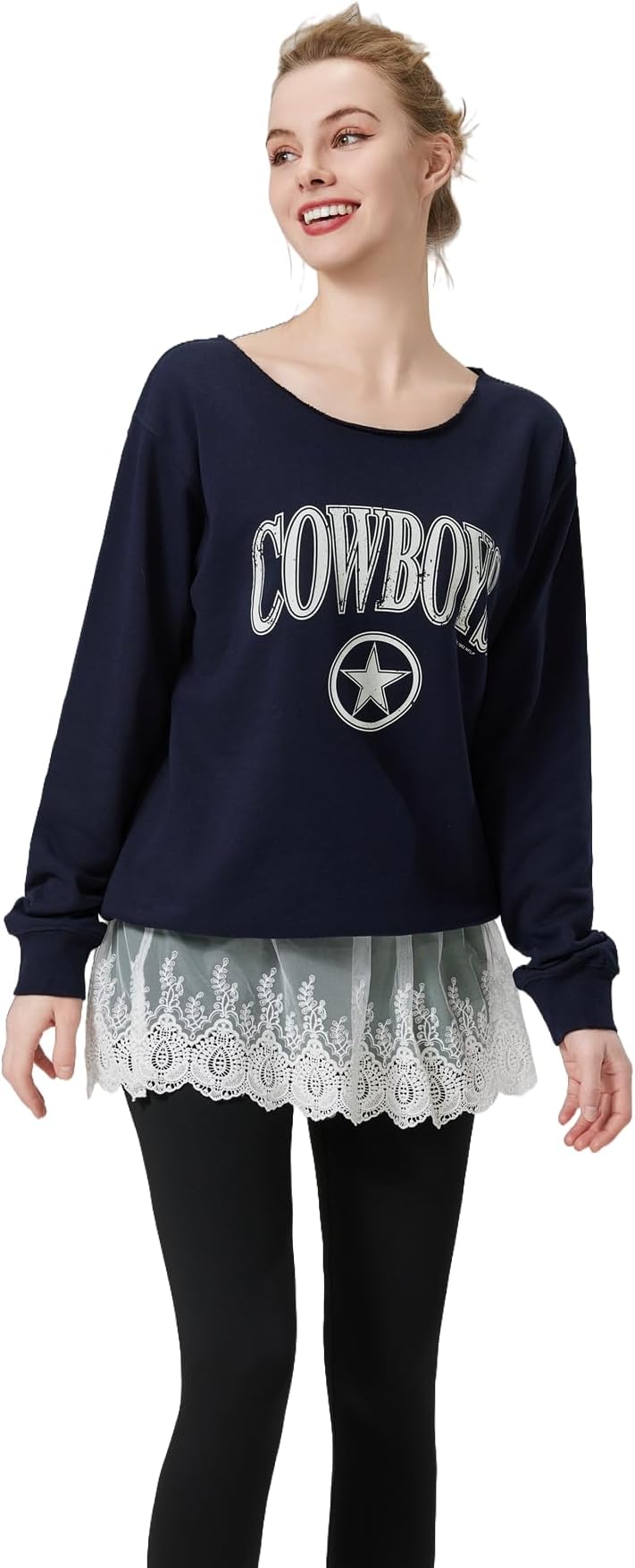 BEAUTELICATE Lace Shirt Extender Hem Exquisite Adjustable Layered Fake Top Lower Sweep Cotton Half Slip Short Petticoat Floral Trim Mini Skirt for Women Plus Size Ivory Black