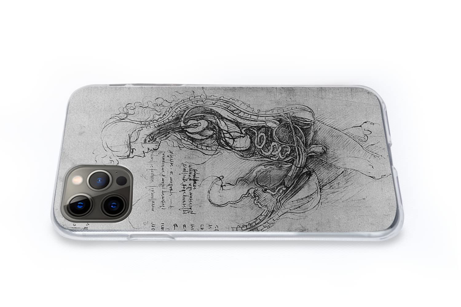MuchoWow Funda para iPhone 13 Pro - La reproducción Humana - Leonardo da Vinci - Funda de Silicona/Funda Blanda para teléfono móvil