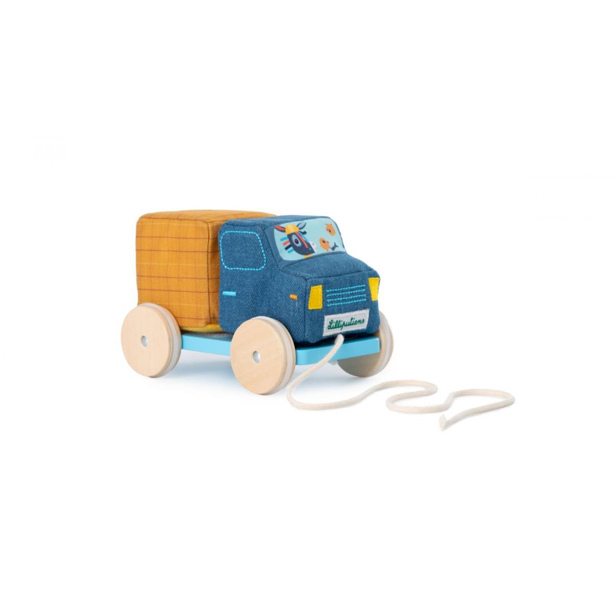 LILLIPUTIENS - Mixer Truck Pull-Along - Baby toy with sounds and actions - Spin the mixer, roll the truck, and play with Stella and Bunny - Stimulates motor skills - From 12 months - 83514
