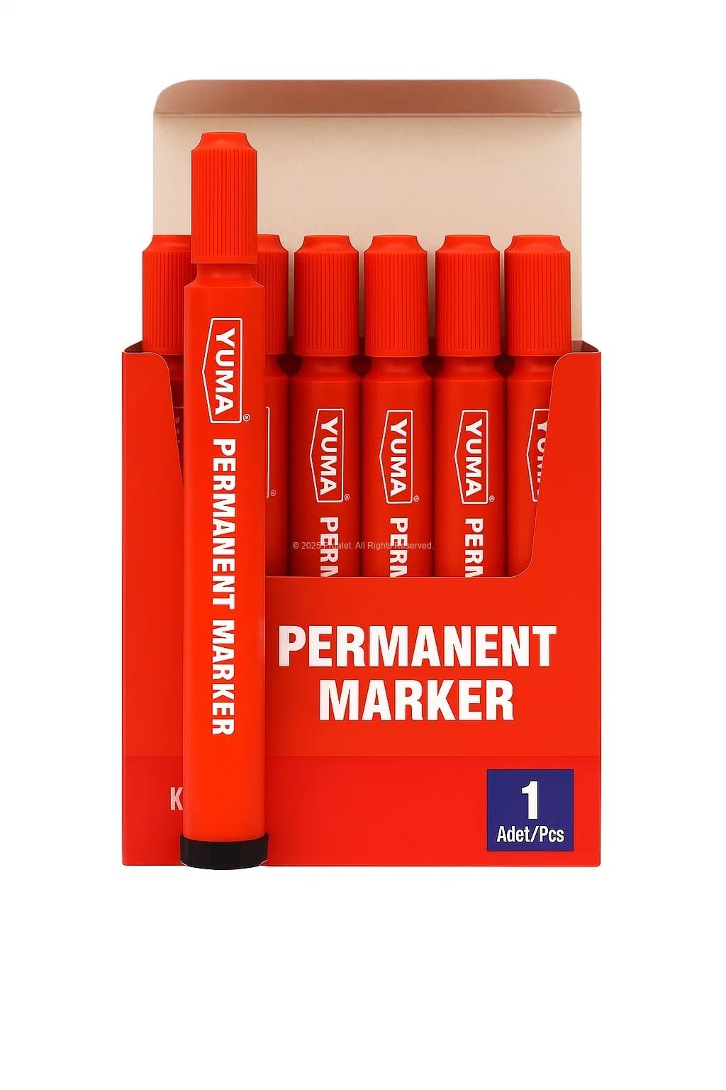 Proalet Yuma Koli Kalemi, Alkol Bazlı Mürekkep, 3 mm Yuvarlak Uçlu, Permanent Marker, Tüm Yüzeyler İçin, Suya Dayanıklı, Hızlı Kuruyan, Endüstriyel Kalem (Kırmızı, Adet, 1)