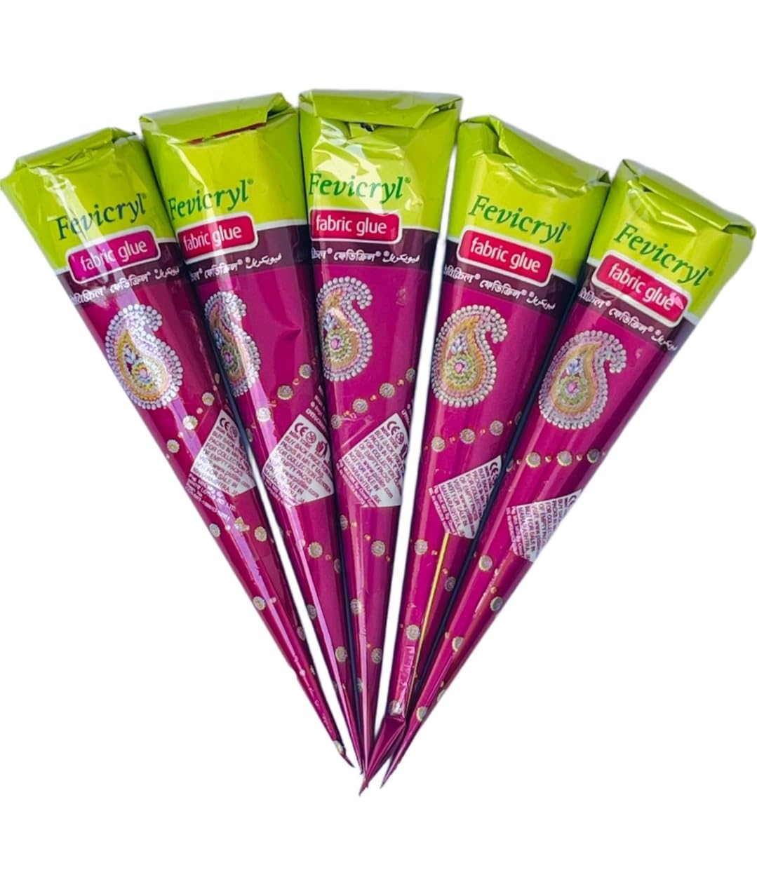 Fevicryl Fabric Glue Cone - 30 g (Pack of 5) Diamante Gems No Stitch Glue - Stich Faster - Mirror Work - Laces & Ribbons - Sequins - Stones (B0CTXKW8X2) Amazon Price History, Amazon Price Tracker