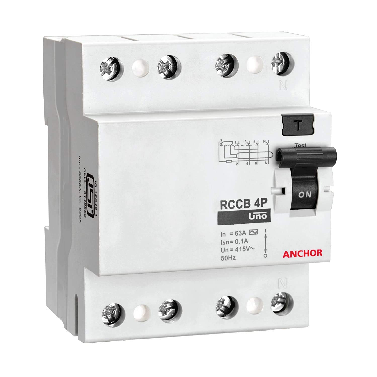 Anchor by Panasonic UNO Series RCCB 40 AMP 100mA Four Pole Residual Current Circuit Breaker (White, 98220-2)-image-47