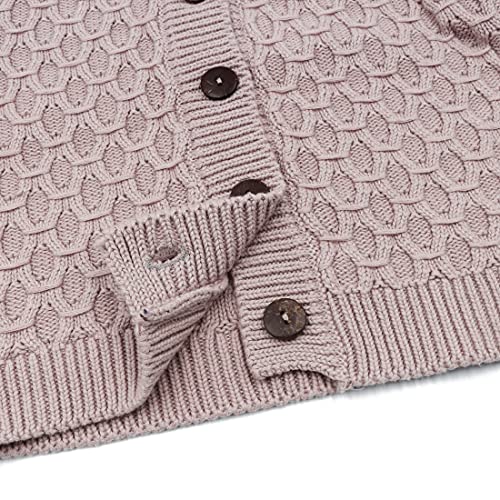 Image of Simplee kids Baby Girl Thin Sweater Solid White Pink Cardigans for Toddler 0-3Years