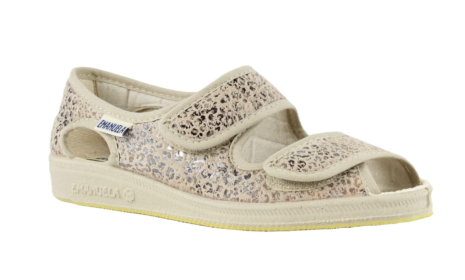 EMANUELA 667 Beige Cecile Scarpa Sandalo Donna Doppio Strappo Lavabili in Lavatrice A 30 Gradi