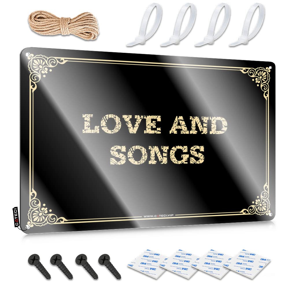 Matal Sign Neon Vintage Wall Decor | Love And Songs Feminist Gift For Husband For Absorbing Home Decoration(30X40CM)