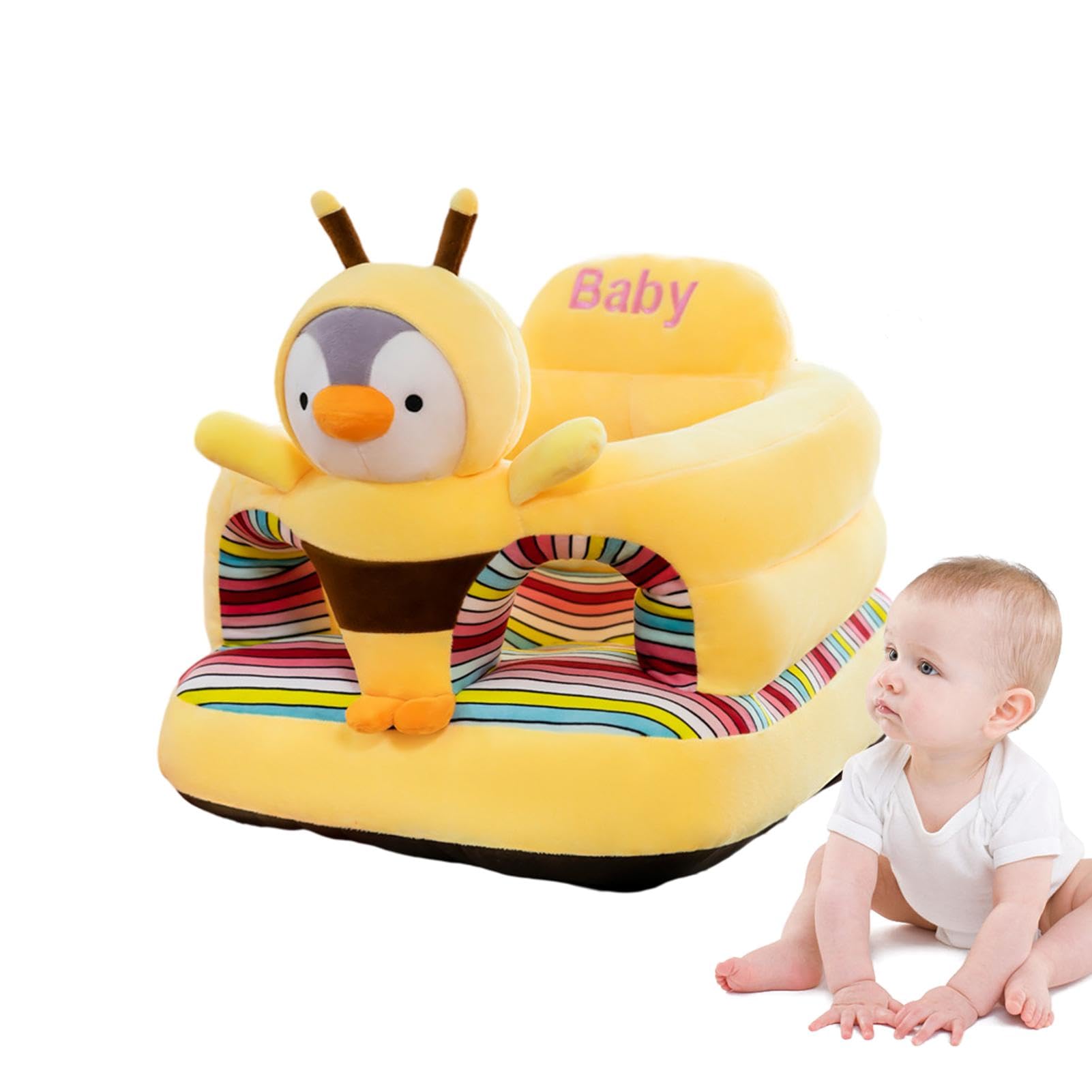 Asiento de apoyo para niños pequeños, bonito asiento de sofá para niños, soporte de asiento de sofá para niños pequeños que aprenden sentados, asiento anticaídas, cojín de asiento en forma de animal,