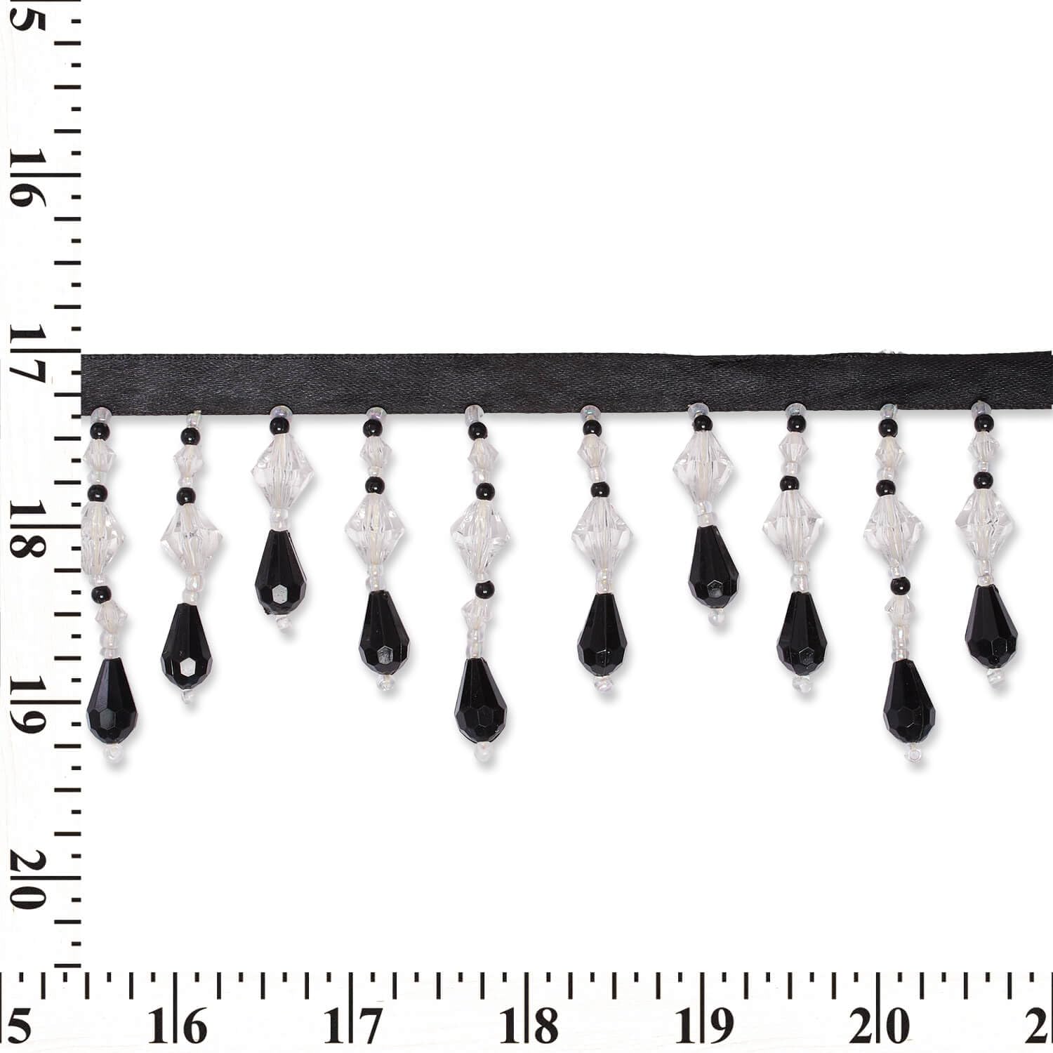 Small Teardrop Beaded Rhinestone Tassel Fringe 2 & 3/8