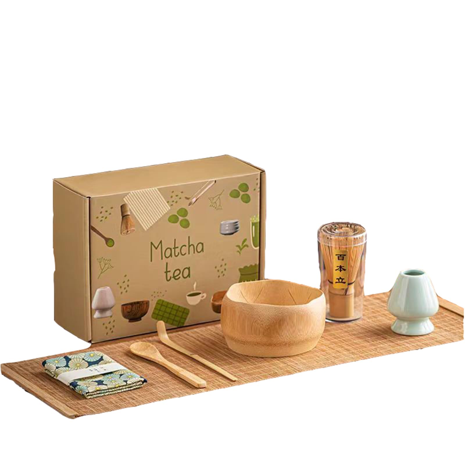 Matcha Ceremony Set – 7-Piece Bamboo & Ceramic
