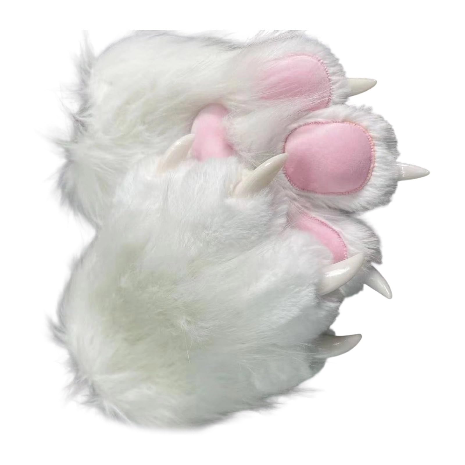 Vdaxvme Cat Paw Gloves with Claw Animal Paws Glove Therians Paw Fursuit Halloween Cosplay Costume Accessory Therian Equipment Halloween Cosplay Costume Accessory, White powder pad, One Size