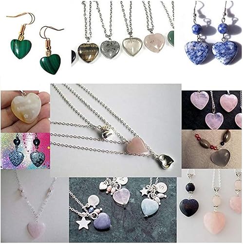 Miniatura 4 de Adabele Colgante de piedra semipreciosa natural de 0.787 in0.8 pulgadas en forma de corazón, cuentas sueltas para curación de joyas de chakras