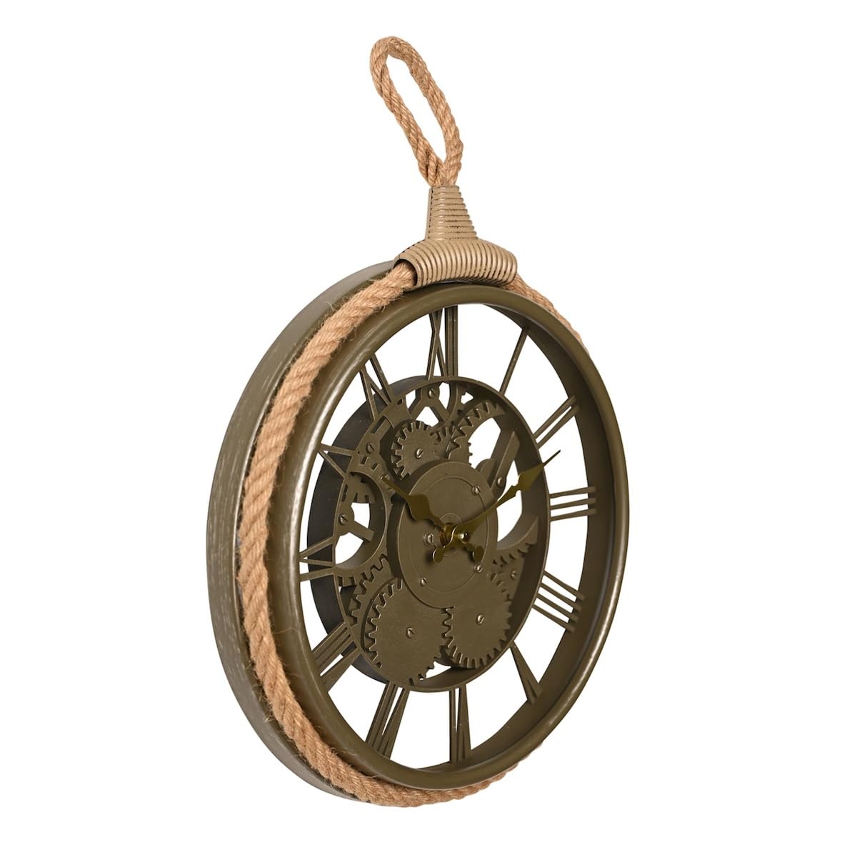 Widdop And Co Brown Widdop Cogs And Rope Design Wall Clock
