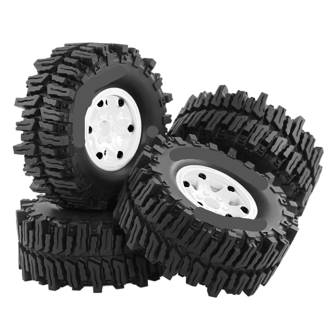 4PZ Cerchione Beadlock 2.2" 130mm 1/8 1/10 | Axial SCX10, Wraith, RR10, Capra, TRX4, YK4082(Black)