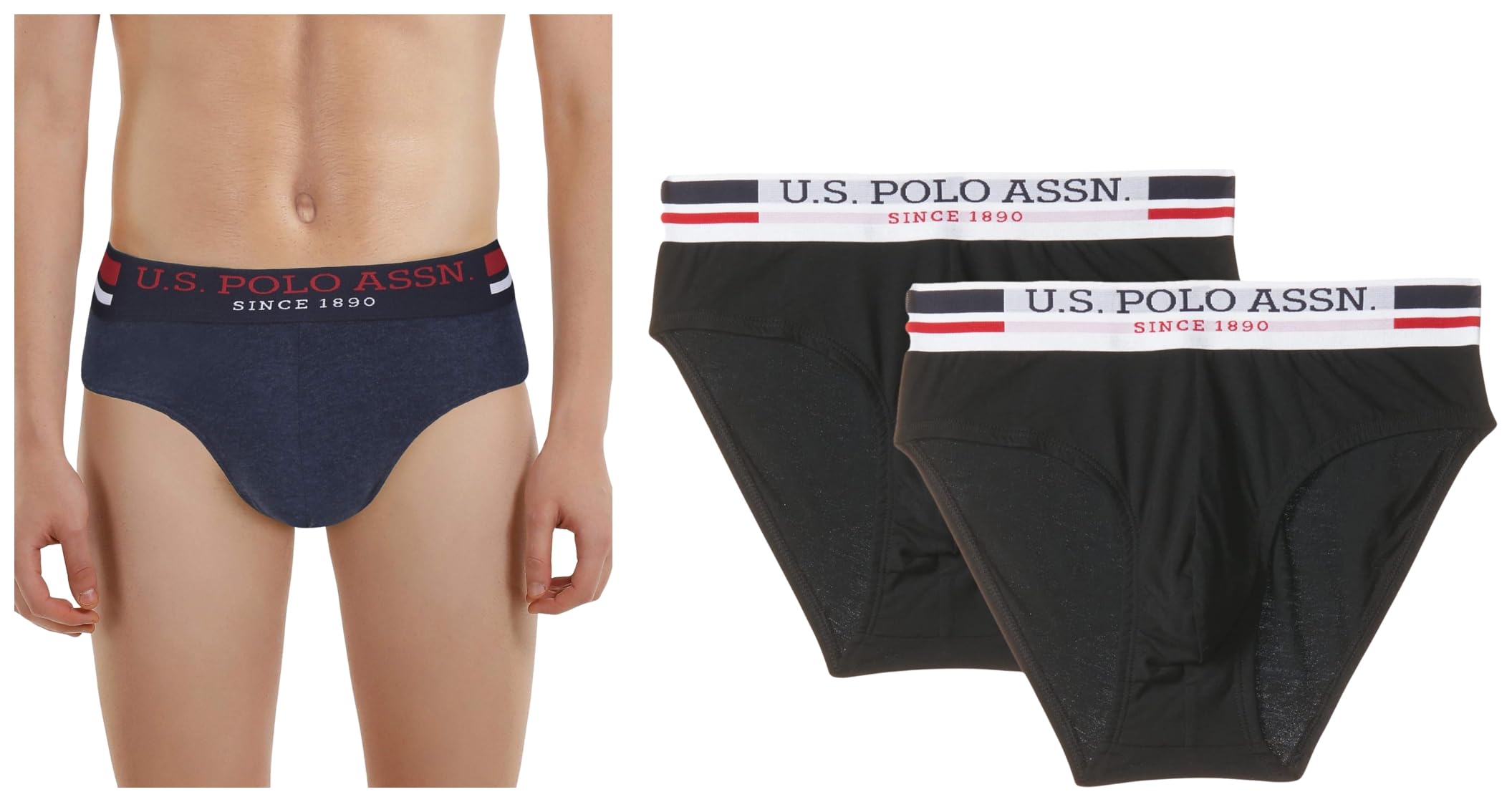 u.s. polo assn. Cotton Mens Super Soft Branded Waist I006 Briefs - Pack of 2 (Navy Medium) Mens Cotton Super Soft Branded Waist I006 Briefs-Pack of 2 (Black M)-picture-12