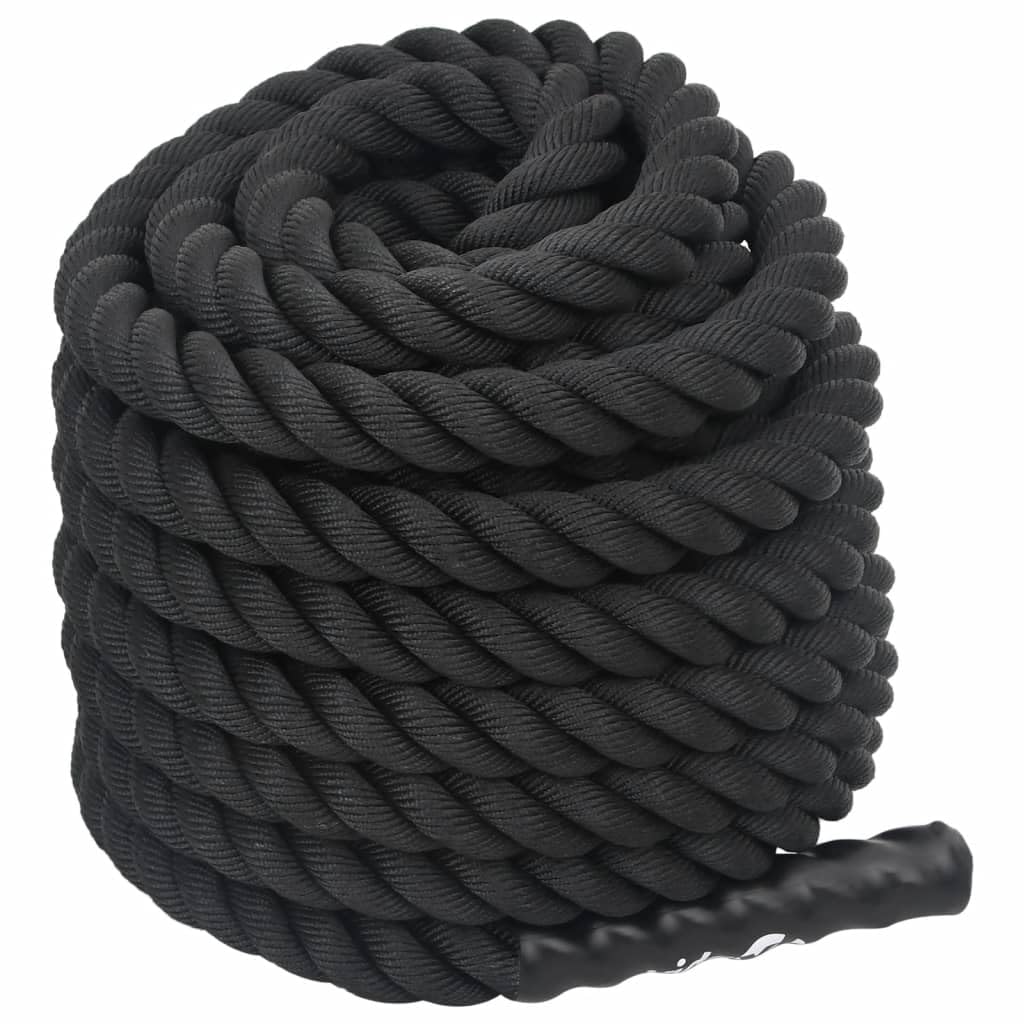 vidaXL Cuerda de Batalla Negra 12 m 9 kg poliéster