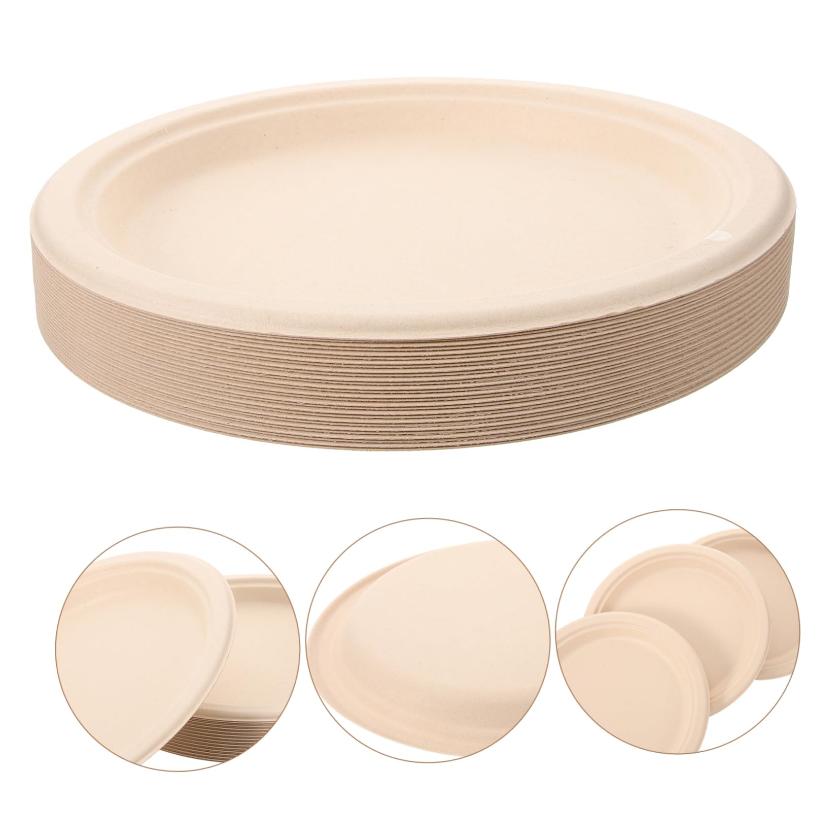 COLLBATH 50 Stück Pappteller aus Papier Robust und Praktisch für Desserts Kuchen und Speisen bei Partys Festen und Alltag