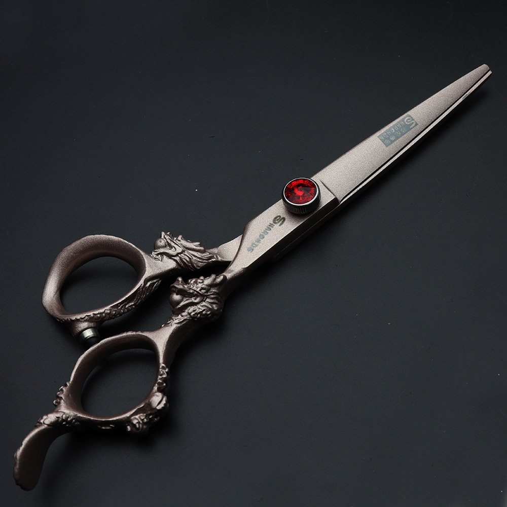 Studio de coiffure 6' Coiffeur Ciseaux de coiffure au Japon en acier 440 C de coiffure Ciseaux de coupe ET ciseaux à effiler Or rose