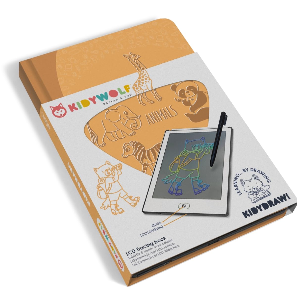 KIDYWOLF Kidydraw Mini Tableta de dibujo Animals