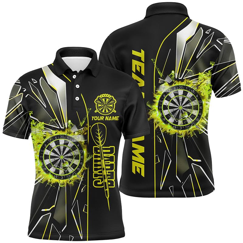 Personalisierte Gelbe 3D Darts-Shirts für Männer & Frauen– Individuelle Dartliga-Shirts, Beste Darts-Trikots T2152