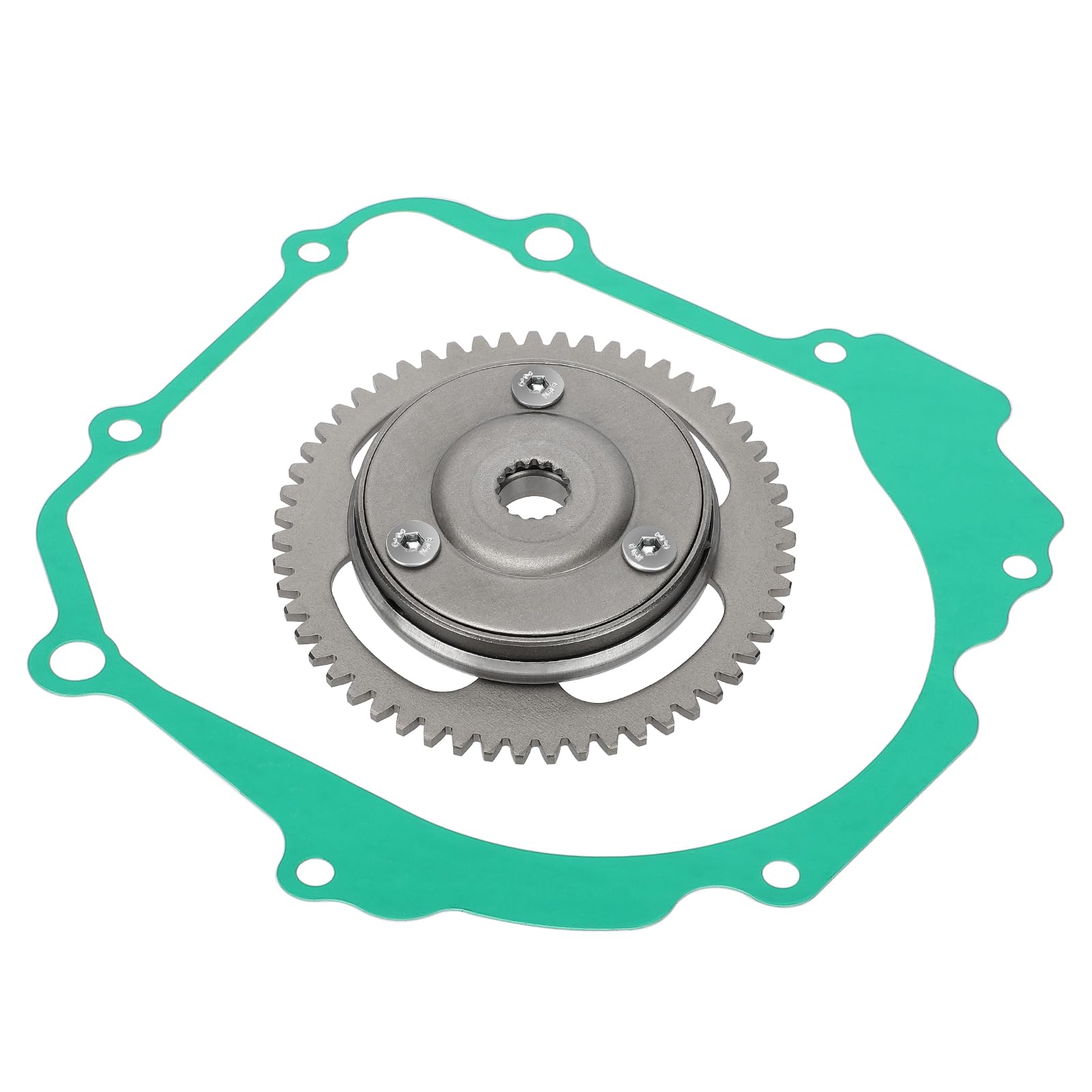 Starter Clutch Gear And Gasket Compatible With Yamaha Breeze 125 YFA-1 1989-2004 Grizzly 125 YFM125 2004-2013
