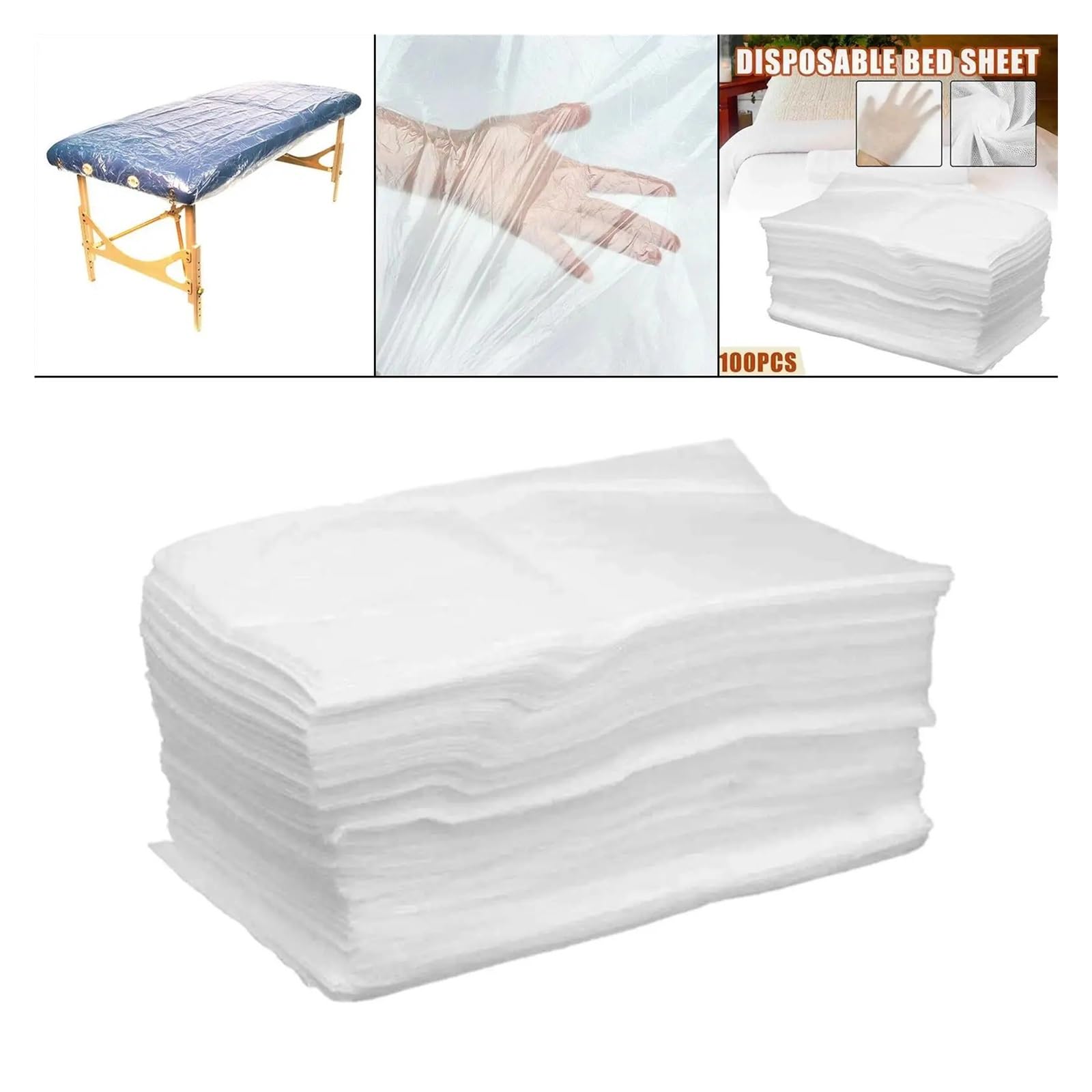 Sabanas Camilla Masaje 100x sábanas Desechables for Mesa de Masaje, Fundas de Cama Transparentes for SPA