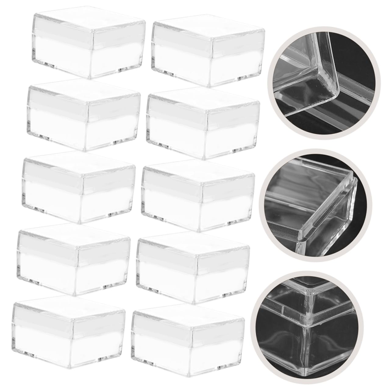 Beaupretty Caja Cuadrada Transparente para Colección y Exhibición, Mini Caja de Acrílico con Tapa, Pack de 30 Unidades Ligeras y Compactas para Organizar Objetos Pequeños en Hogar o Taller