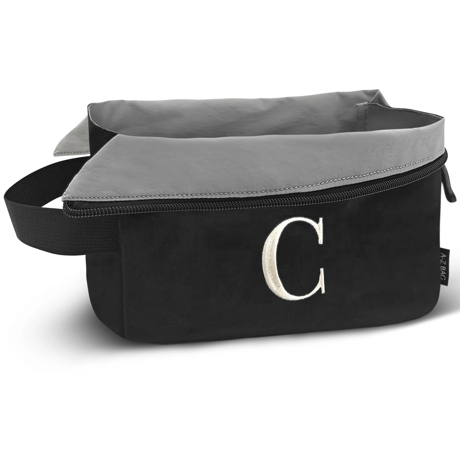 A-Z BAG Kulturbeutel mit breiter Öffnung, Leichter Reise-Kulturbeutel, wasserabweisend, für Fitnessstudio, Rasierer, Organizer, personalisierte Make-up-Tasche für Damen, Y