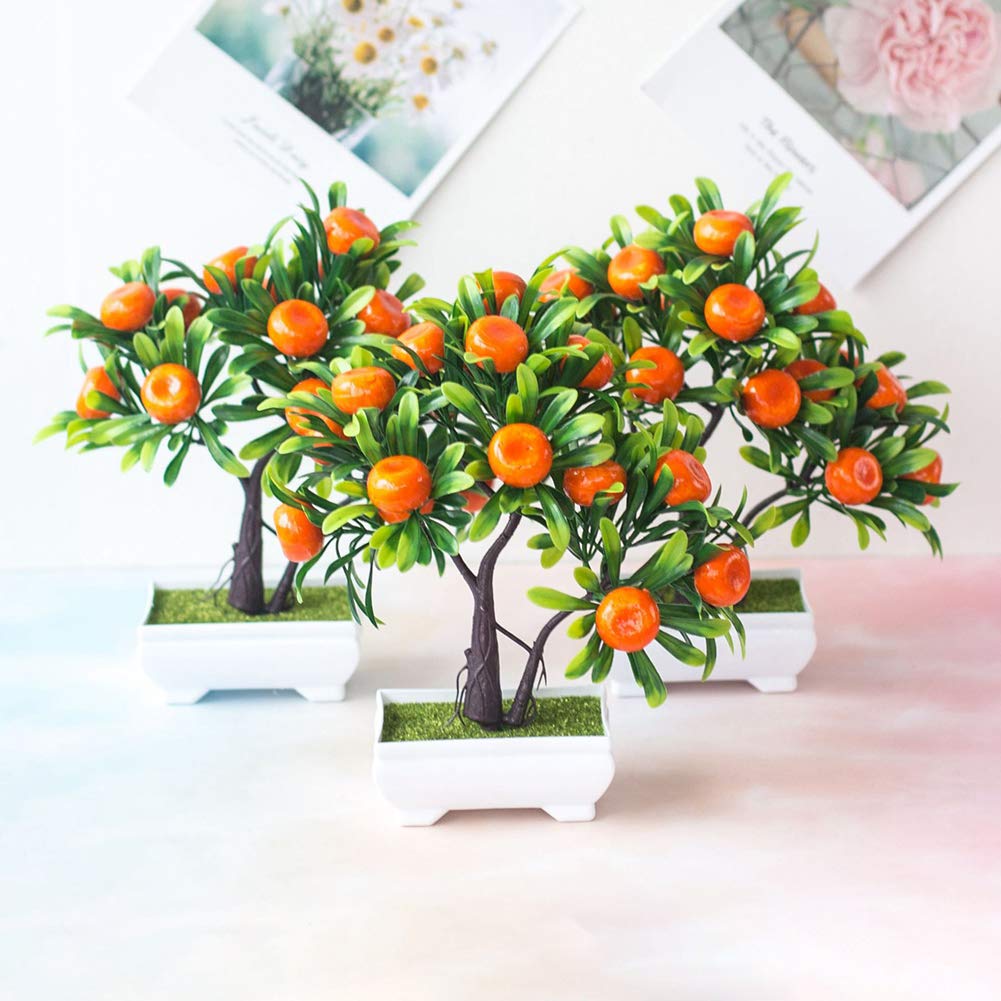 LUYANhapy9 1Pc Artificial Fruit Orange Tree Bonsai Home Office Garden Desktop Party Bedroom Banquet Indoor Decor - Orange