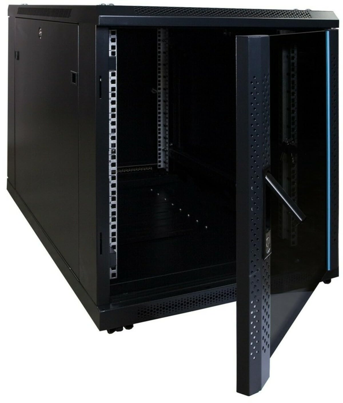 12 HE - Kleiner Serverschrank - Glastür - (BxTxH) 600x1000x720mm | Traglast 800 kg