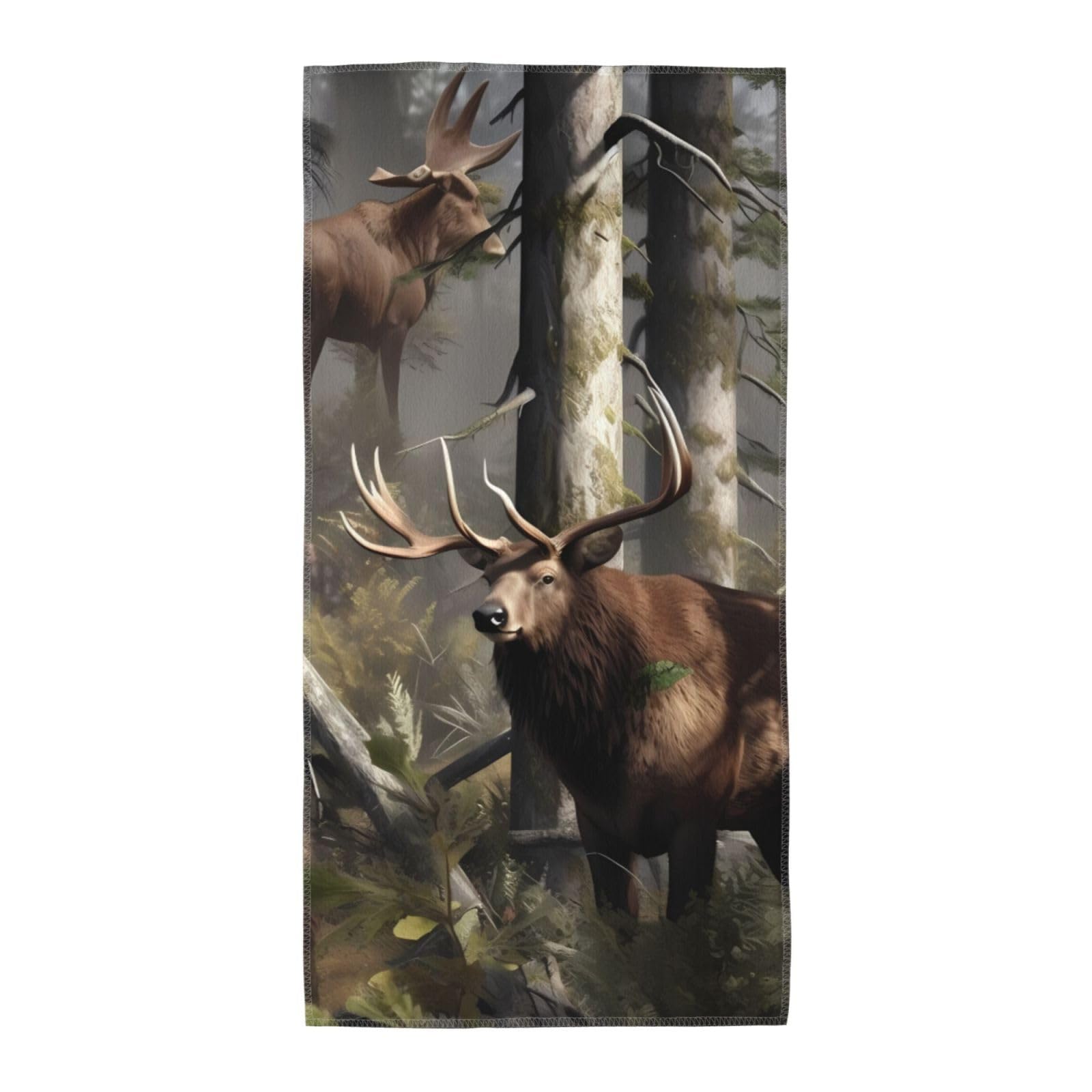 FekiLoot Absorbent Hand Towels 13.8"X27.5" Decorative Bathroom Towel Soft Microfiber Face Towel Hunting Deer Bear Elk1 Dish Kitchen Towels for Bathroom Kitchen Hotel Spa Bath Towels