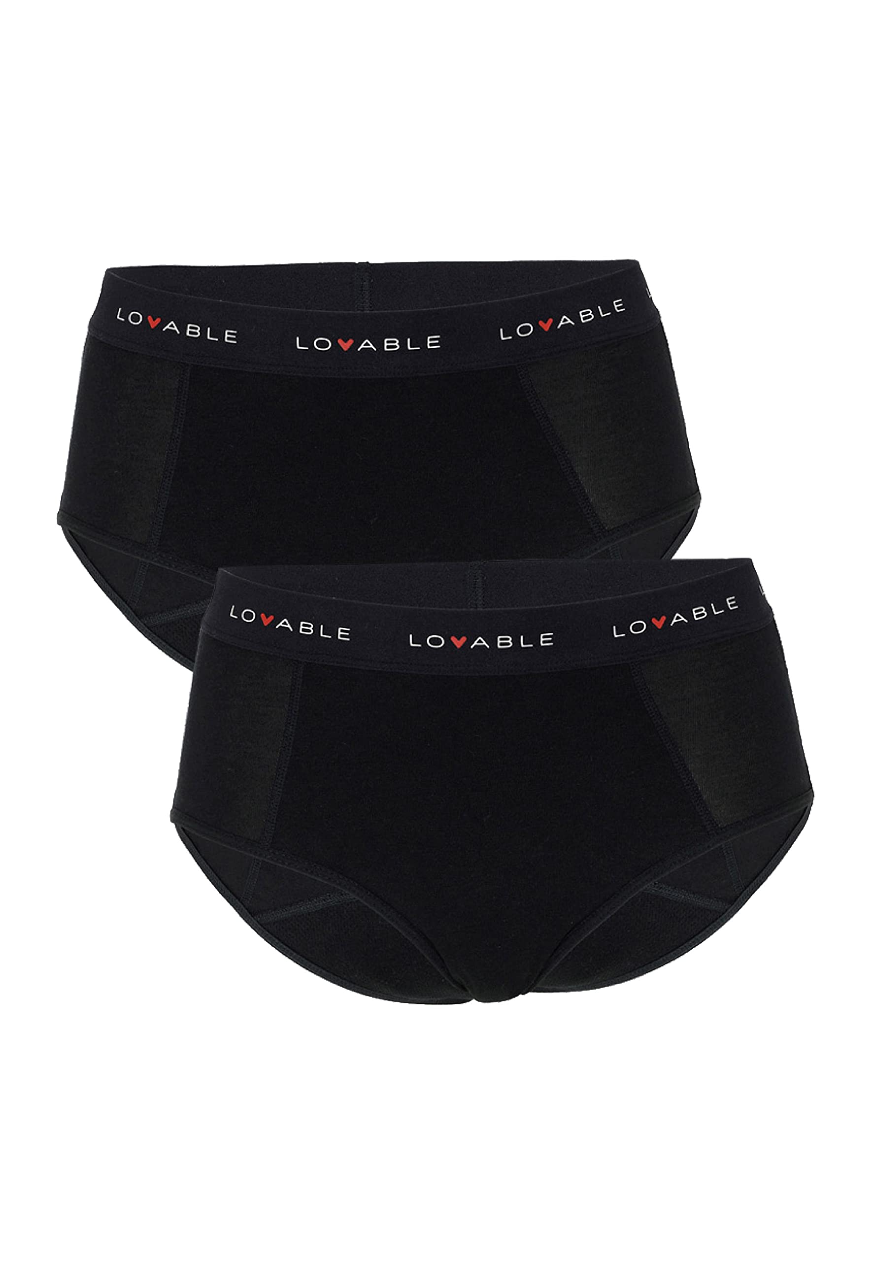 Lovable Slip Alto da Ciclo Mestruale Flusso Medio in Cotone | Mutande Mestruali Riutilizzabili e Assorbenti | Intimo Period Panties Bi-pack Donna x2