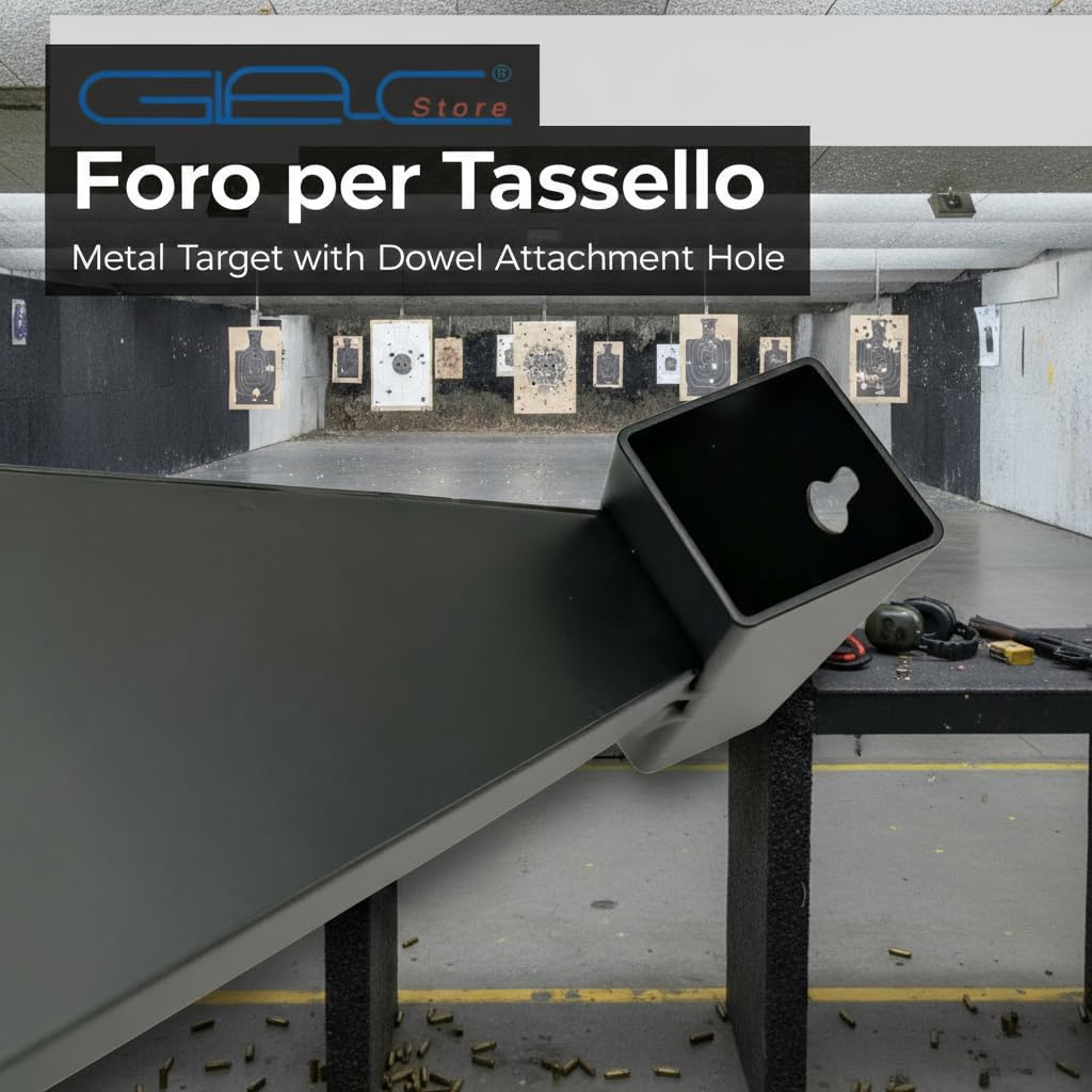 Bersaglio Raccogli Proiettili Pallini in Metallo Target 14 x14 cm Conico per Pistole Fucile Aria Compressa Gas + 5 Target in Cartoncino Quadrato e Porta Pallini Incluso