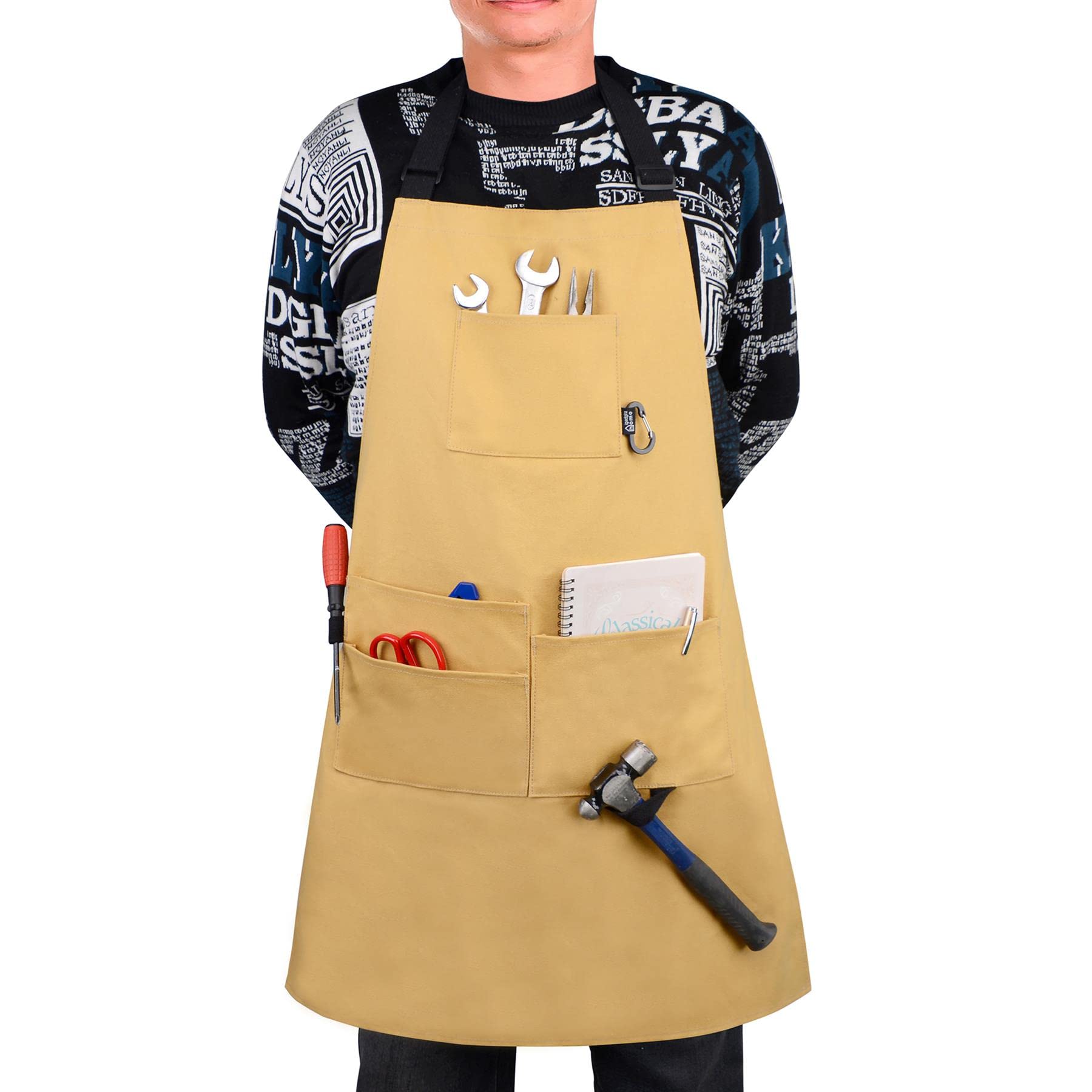 Igadgitz Home Unisex Sand U7240 Waxed Canvas Apron, Water-Resistant Heavy-Duty Canvas Apron