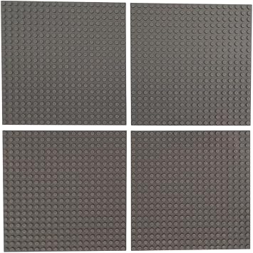 Classic Baseplate - Building Kit for Toddlers & Kids - 20 x 20 Studs - 6.3 x 6.3 inches - Pack of 4 Baseplates - Compatible with Major Brands