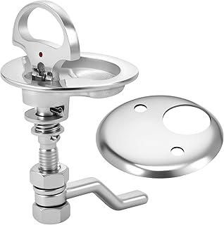 Boat Cam Latch, 316 Stainless Steel Marine Hatch Pull with Back Plate,Red Dot Indicator for Locking Position for Boats, Hatches, Electrical Enclosures and DIY Projects