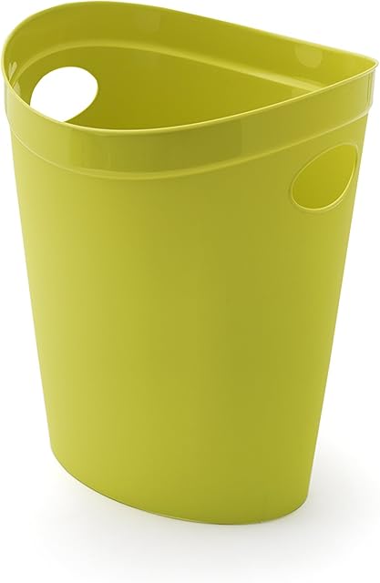 Addis 514805 Plastic Waste Paper Bathroom Bedroom Office Bin, 12 litre, Lime Green