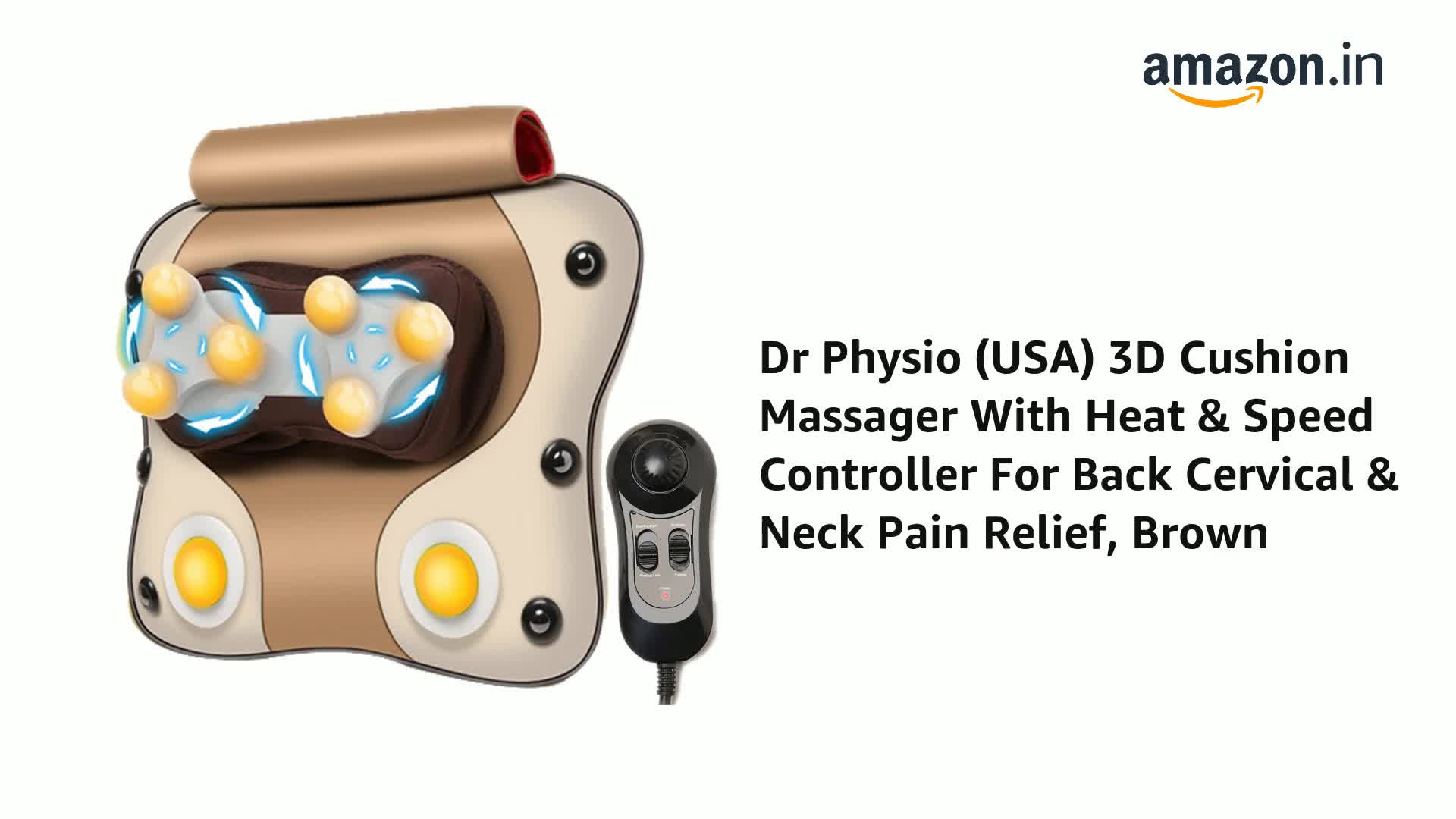 Dr Physio (USA) 3D Cushion Massager With Heat & Speed Controller ...