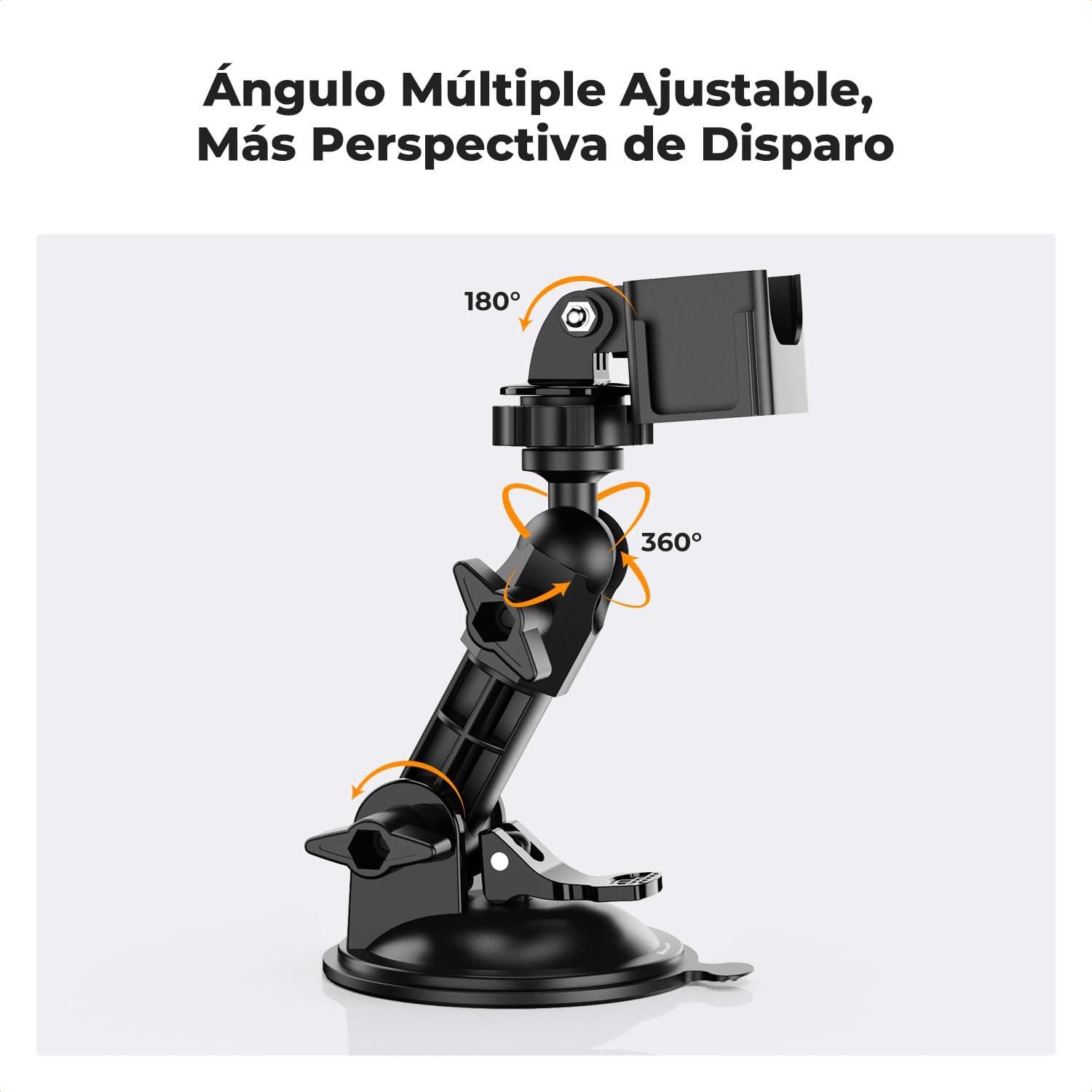 K&F CONCEPT Soporte de Coche con Ventosa para GoPro Hero 13 12 11 10 dji Action 5 Pro/4/3 dji Osmo Pocket 3, Soporte Ventosa del Parabrisas del Coche para Insta360 X5 X4